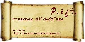 Praschek Üdvöske névjegykártya